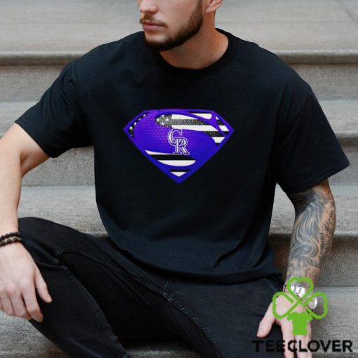 USA Flag Inside Colorado Rockies Superman shirt