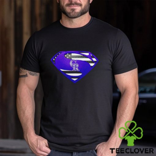 USA Flag Inside Colorado Rockies Superman shirt