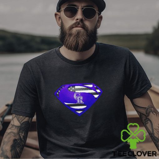 USA Flag Inside Colorado Rockies Superman shirt