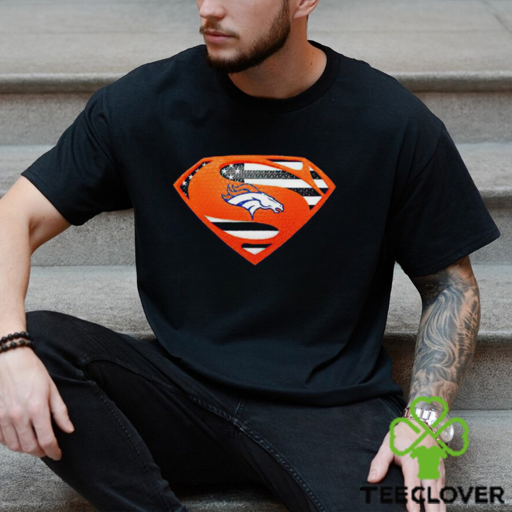 USA Flag Inside Denver Broncos Superman shirt USA Flag Inside Denver Broncos Superman shirt