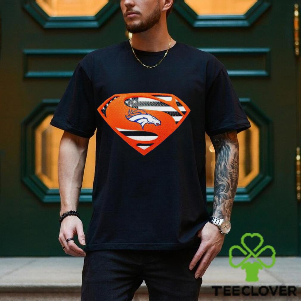 USA Flag Inside Denver Broncos Superman shirt USA Flag Inside Denver Broncos Superman shirt