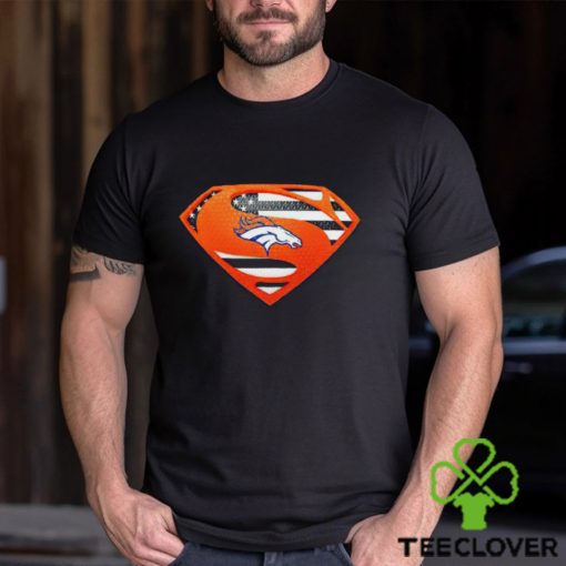 USA Flag Inside Denver Broncos Superman shirt