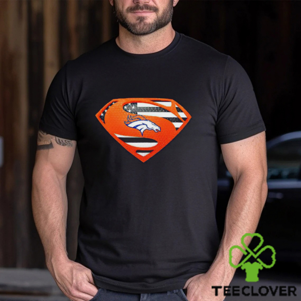 USA Flag Inside Denver Broncos Superman shirt USA Flag Inside Denver Broncos Superman shirt