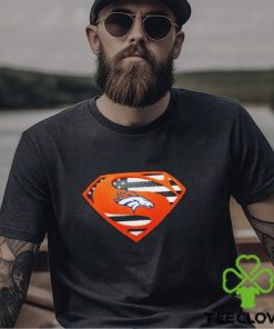 USA Flag Inside Denver Broncos Superman shirt