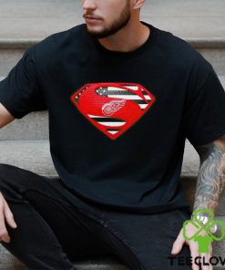 USA Flag Inside Detroit Red Wings Superman shirt