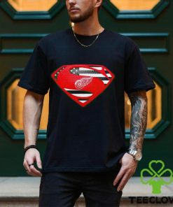 USA Flag Inside Detroit Red Wings Superman shirt