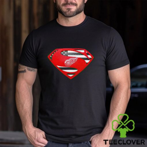 USA Flag Inside Detroit Red Wings Superman shirt