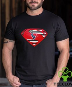 USA Flag Inside Houston Texans Superman shirt