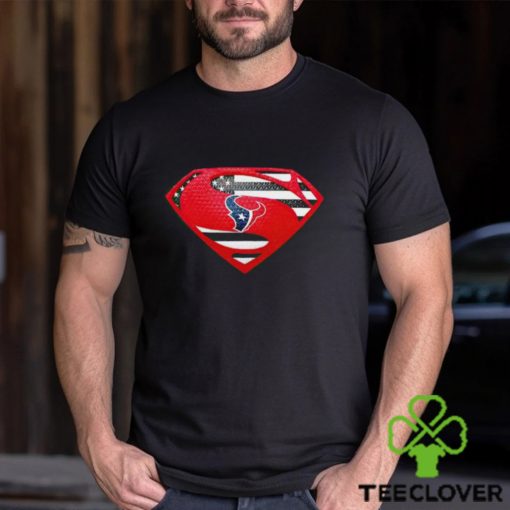 USA Flag Inside Houston Texans Superman shirt