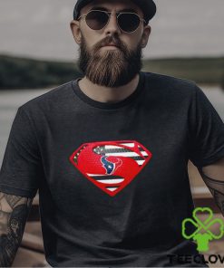 USA Flag Inside Houston Texans Superman shirt