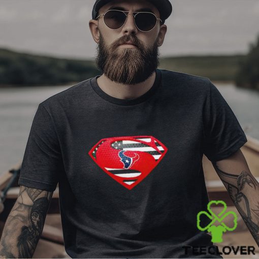 USA Flag Inside Houston Texans Superman shirt