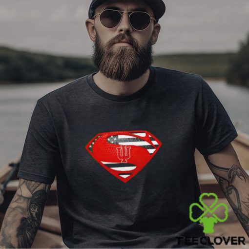 USA Flag Inside Indiana Hoosiers Superman shirt