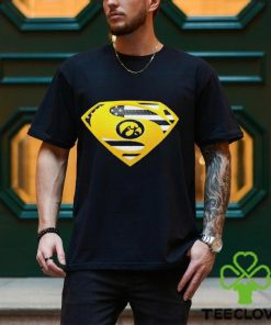 USA Flag Inside Iowa Hawkeyes Superman shirt