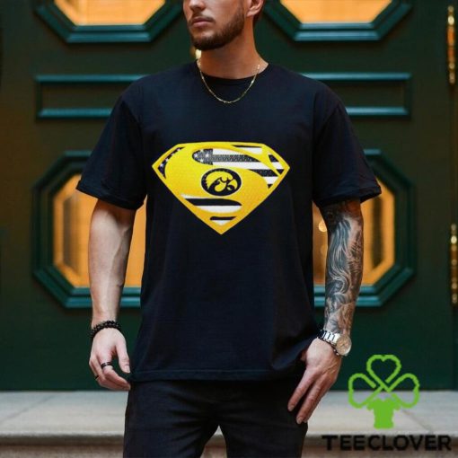USA Flag Inside Iowa Hawkeyes Superman shirt