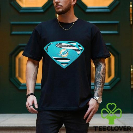 USA Flag Inside Miami Dolphins Superman shirt