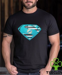 USA Flag Inside Miami Dolphins Superman shirt