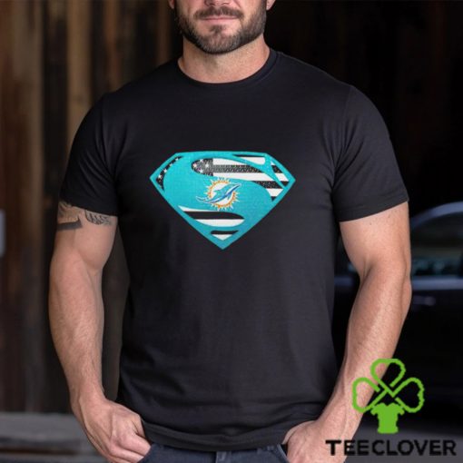 USA Flag Inside Miami Dolphins Superman shirt