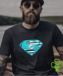 USA Flag Inside Miami Dolphins Superman shirt