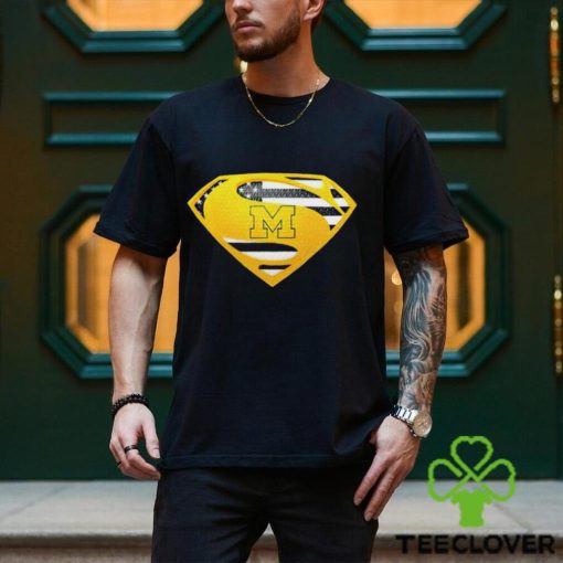 USA Flag Inside Michigan Wolverines Superman shirt