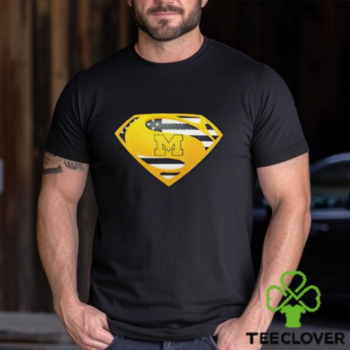 USA Flag Inside Michigan Wolverines Superman shirt