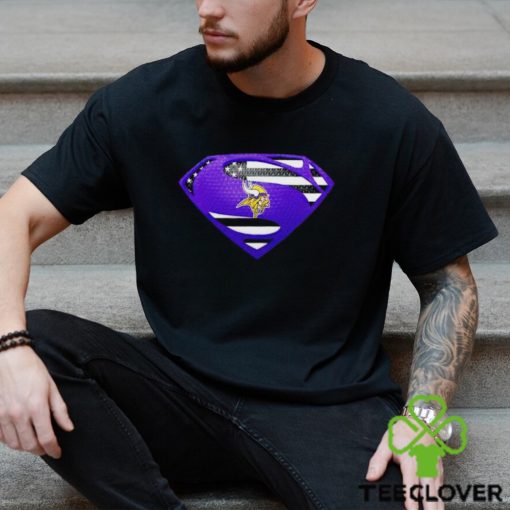 USA Flag Inside Minnesota Vikings Superman shirt