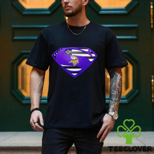 USA Flag Inside Minnesota Vikings Superman shirt