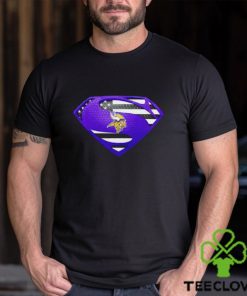 USA Flag Inside Minnesota Vikings Superman shirt