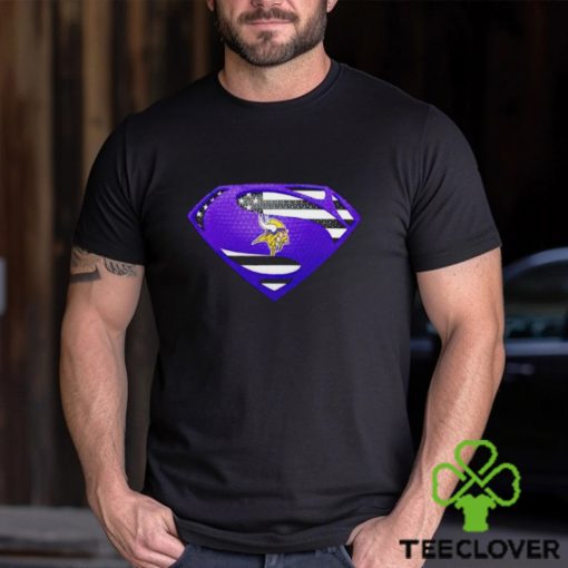 USA Flag Inside Minnesota Vikings Superman shirt