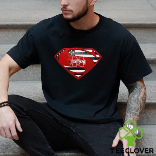 USA Flag Inside Mississippi State Bulldogs Superman shirt