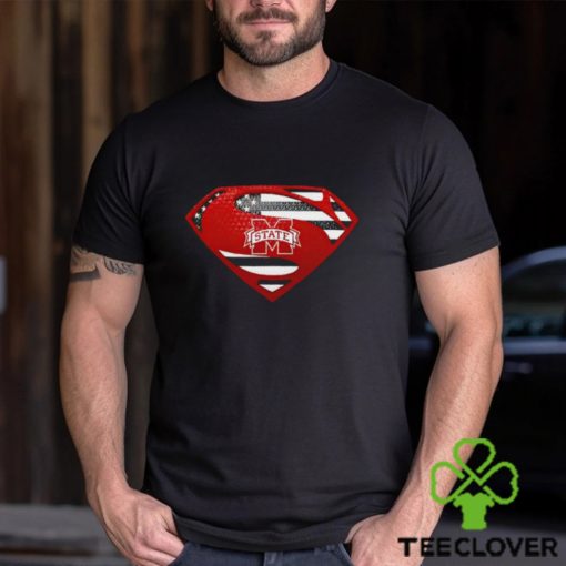USA Flag Inside Mississippi State Bulldogs Superman shirt