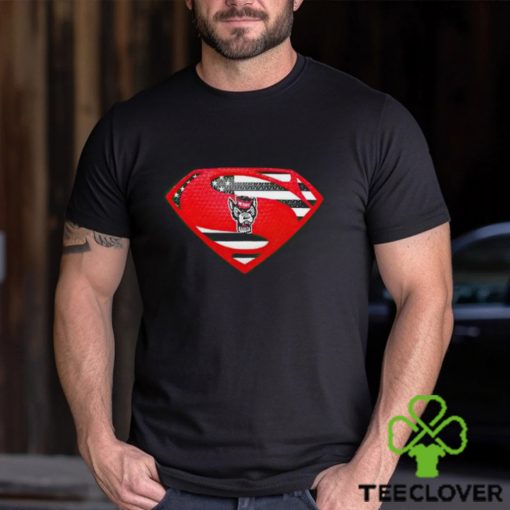 USA Flag Inside NC State Wolfpack Superman shirt