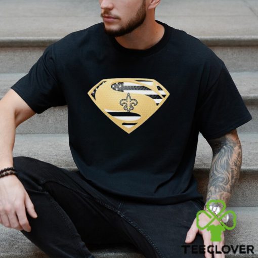 USA Flag Inside New Orleans Saints Superman shirt
