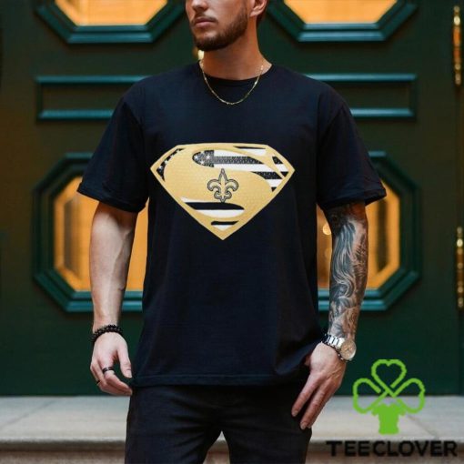 USA Flag Inside New Orleans Saints Superman shirt
