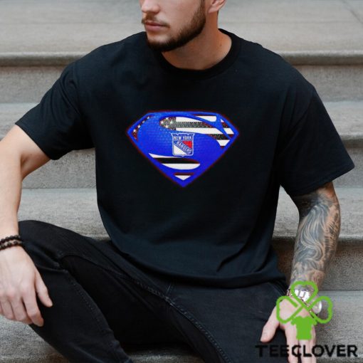 USA Flag Inside New York Rangers Superman shirt