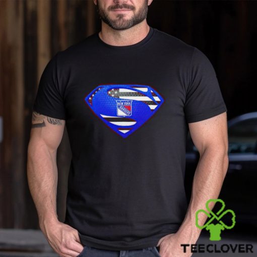 USA Flag Inside New York Rangers Superman shirt