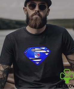 USA Flag Inside New York Rangers Superman shirt