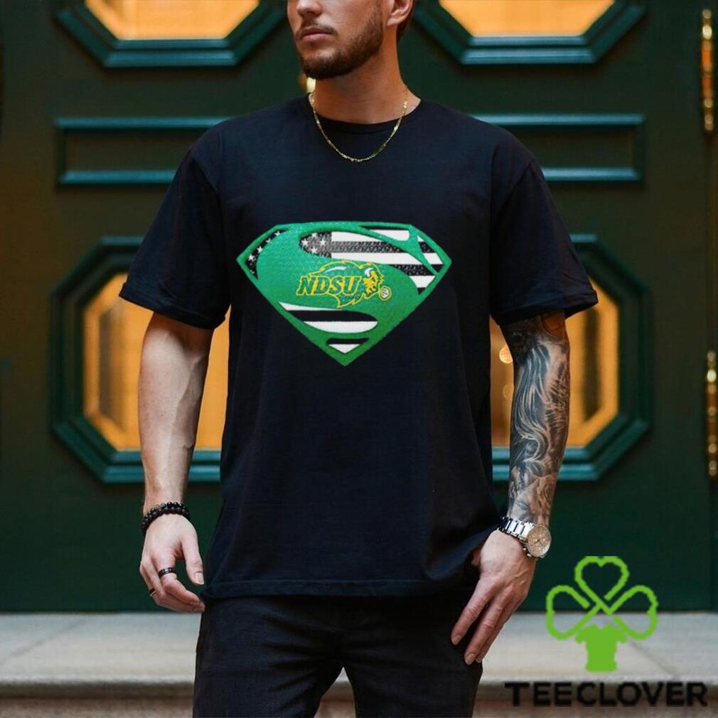USA Flag Inside North Dakota State Bison Superman shirt USA Flag Inside North Dakota State Bison Superman shirt