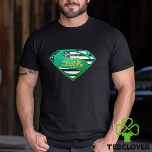 USA Flag Inside North Dakota State Bison Superman shirt