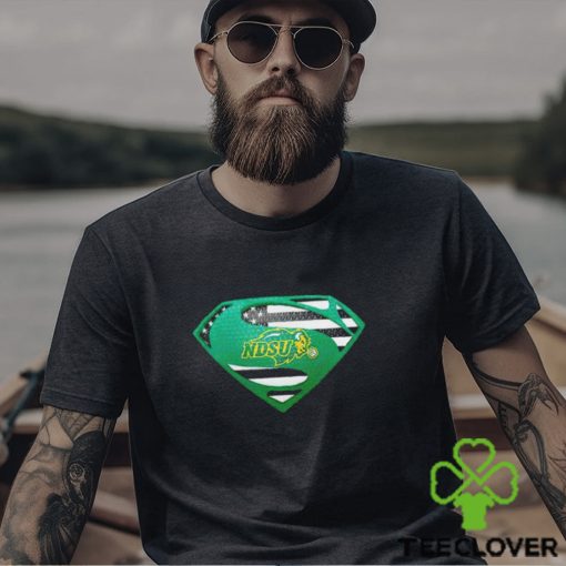 USA Flag Inside North Dakota State Bison Superman shirt