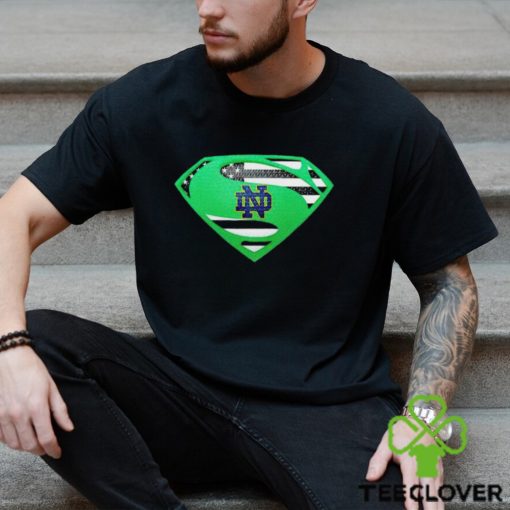 USA Flag Inside Notre Dame Fighting Irish Superman shirt