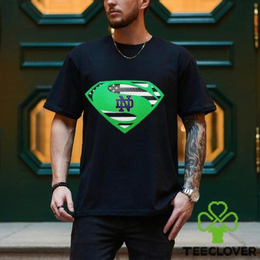 USA Flag Inside Notre Dame Fighting Irish Superman shirt
