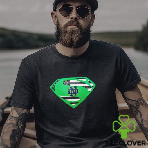 USA Flag Inside Notre Dame Fighting Irish Superman shirt