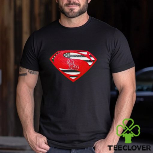 USA Flag Inside Ole Miss Rebels Superman shirt