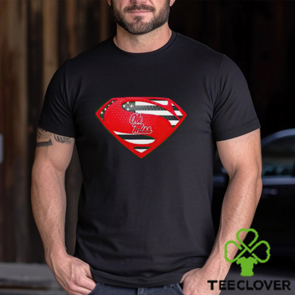 USA Flag Inside Ole Miss Rebels Superman shirt USA Flag Inside Ole Miss Rebels Superman shirt