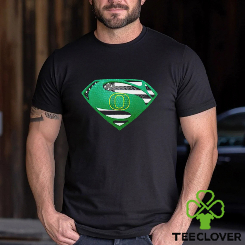 USA Flag Inside Oregon Ducks Superman shirt USA Flag Inside Oregon Ducks Superman shirt