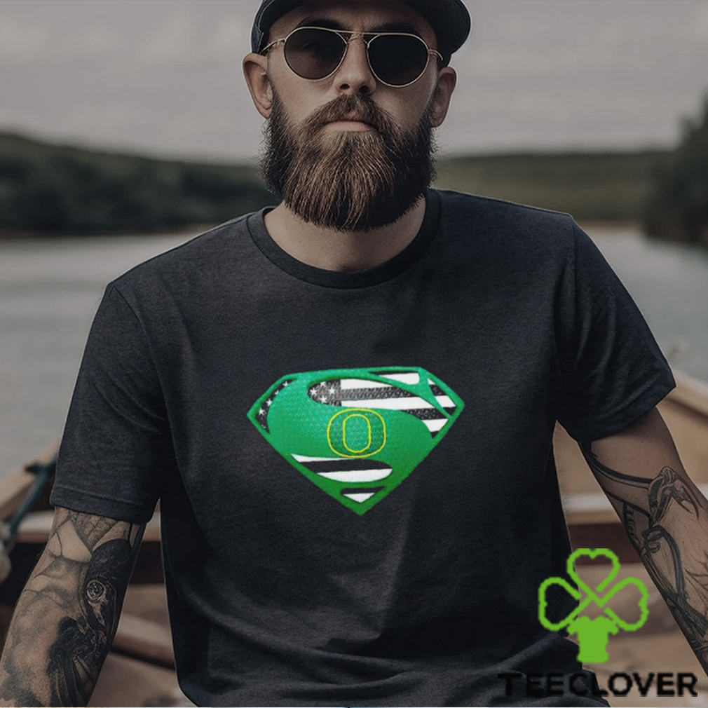 USA Flag Inside Oregon Ducks Superman shirt USA Flag Inside Oregon Ducks Superman shirt