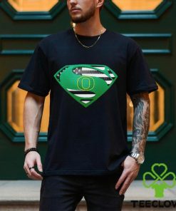 USA Flag Inside Oregon Ducks Superman shirt