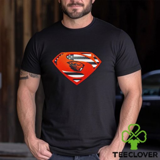 USA Flag Inside Oregon State Beavers Superman shirt