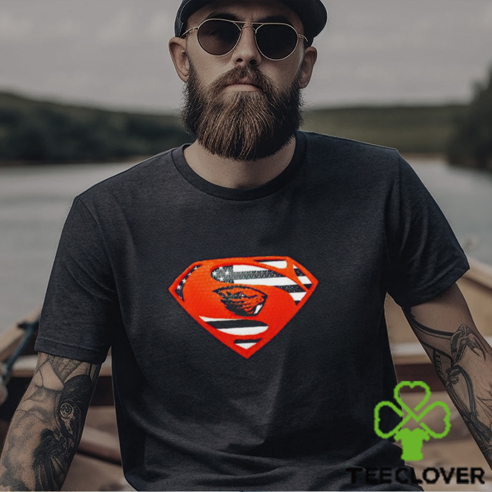 USA Flag Inside Oregon State Beavers Superman shirt USA Flag Inside Oregon State Beavers Superman shirt