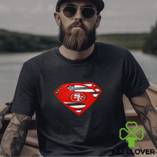 USA Flag Inside San Francisco 49ers Superman shirt